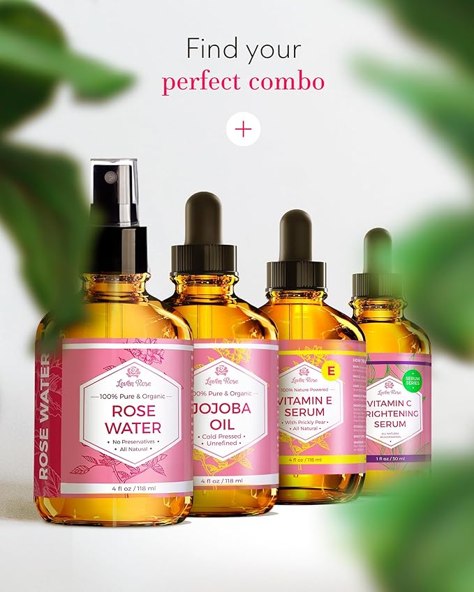 Rose Water Spray for Face by Leven Rose - Pure Natural Moroccan Rosewater Hydrosol Face Spray - Organic Rose Water for Hair 4 oz