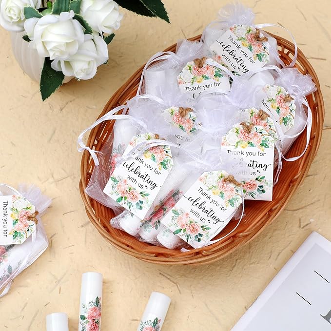 100 Pack Thank You Gifts Lip Balm Bulk Party Supplies Employee Appreciation Gifts for Guests Wedding Bridal Shower Bachelorette Gifts Baby Shower Favors for Coworkers Women Homeless Nurse