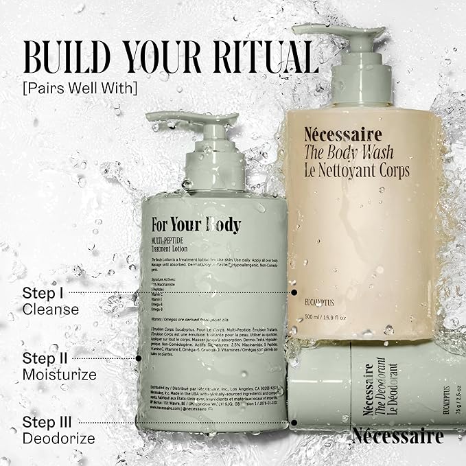 Nécessaire Eucalyptus Body Wash with Pump | Multi-Oil Nourishing Cleanse For Women + Men | Gel Cleanser | Dermatologist-Tested. Hypoallergenic | No SLS/SLES (500 ml / 16.9 fl. oz.)