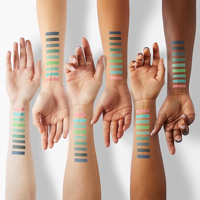 9 Colors Green Olive Matte Shimmer Eyeshadow Palette for Eye Makeup,High Pigmented Pink Emerald Mint Eye Shadow Primers Powder Palet de sombras de ojos