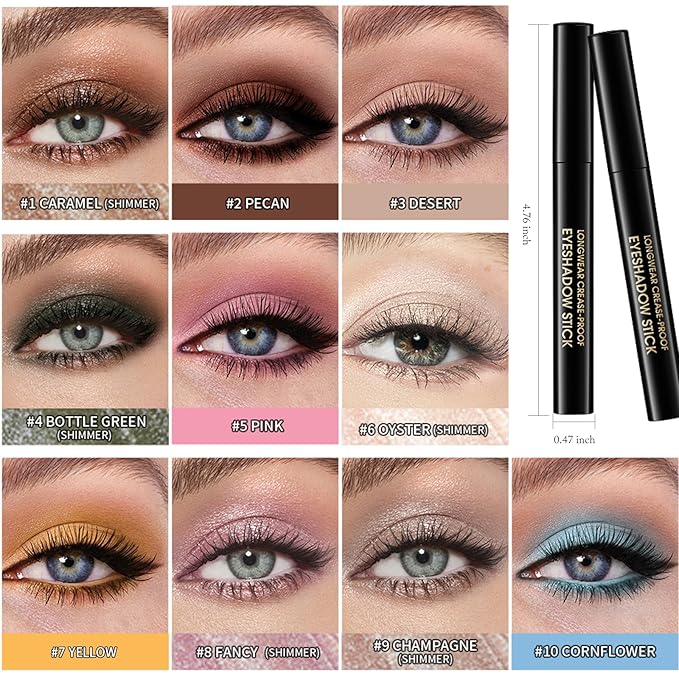 Eyeshadow Stick Matte Eye Brightener Pencil Cream Nude Eye Shadow Base Crayon Long-Lasting Crease-Proof Naked Eyeshadow Blendable High Pigmented Single Eyeliner Makeup for Women, 3 DESERT