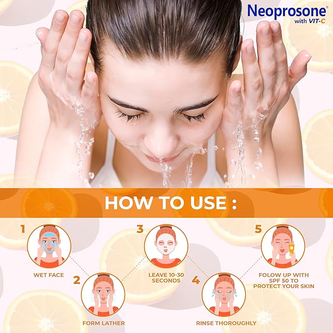 Neoprosone, Skin Brightening Soap | 7oz / 200g | Exfoliating, Cleansing Bar, Helps to Reduce Spots on: Knees, Elbows, Face, Private Areas | For Women and Men, with Vitamin C and Castor Oil