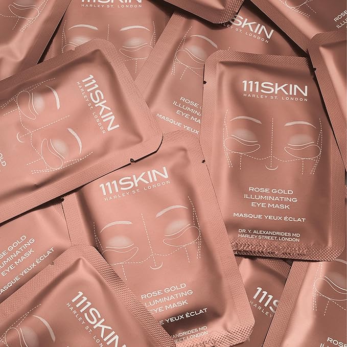 111SKIN Rose Gold Illuminating Eye Mask | Fragrance Free | Target Pigmentation | Illuminate Under-Eyes | Set of 8 (0.2 ounces each)