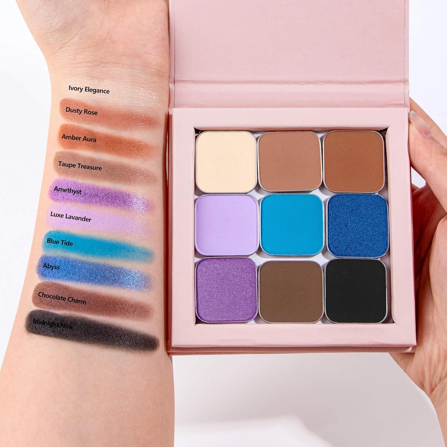 Magnetic Blue Single Eyeshadow Matte Shimmer Highly Pigmented Blendable Longwear Powder in Magnetic Refill Pan for Custom Palette Easy to Apply and Remove (Abyss)