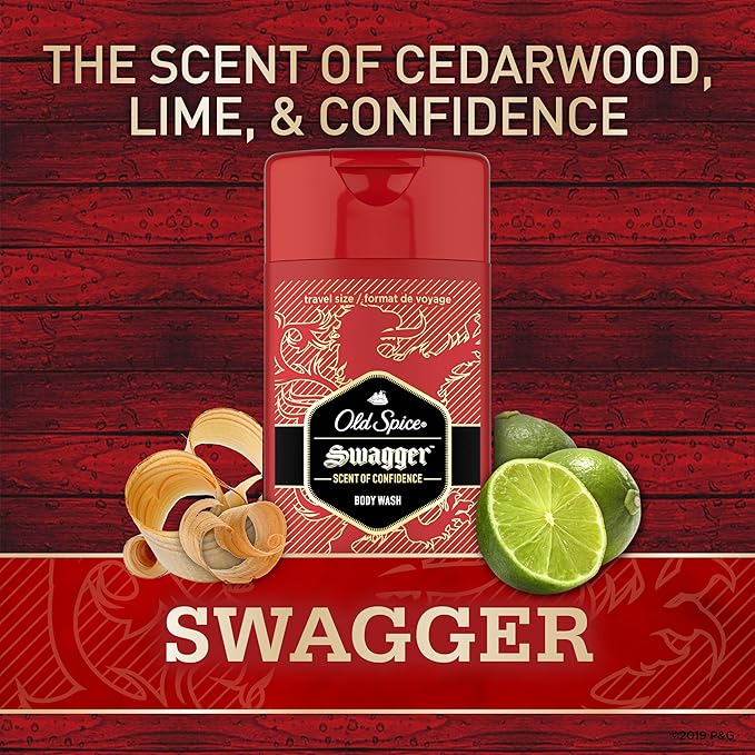 Old Spice Men's Body Wash Swagger Scent, 24/7 Shower Freshness, 16 Fl Oz (Pack of 4)