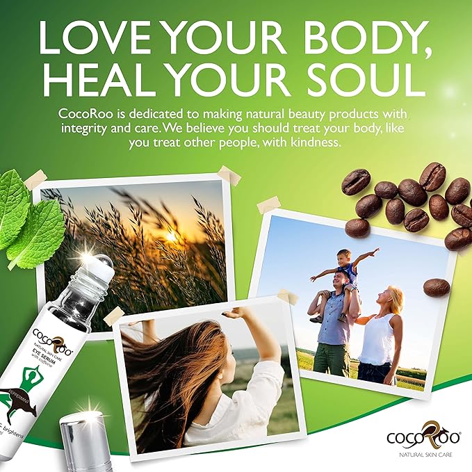 Caffeinated Eye Serum, Nutrient-Dense, 100% Pure, Natural & Vegan (Peppermint)