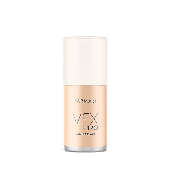 FARMASI Vfx Pro Foundation, Full Coverage Liquid Cream, Lightweight Long Lasting Coverage, Breathable Skin Moisturizer with Color True Matte Blending, Face Makeup, 1 fl. oz / 30 ml (Cool Ivory)