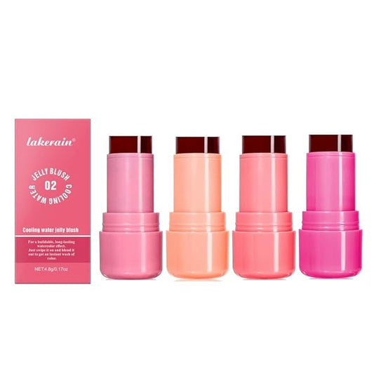 4Pcs Milk Jelly Blush - Milk Blush - Sheer Cheek & Lip Stain，Long Lasting Milk Jelly Tint Have Transparent & Bright Colors (multicolored)