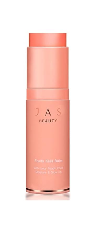 JAS 3-in-1 Eye, Cheek, Lip Glow Up Fruits Kiss Stick Multi Balm 10g, Hypoallergenic, Peach Coral, Oil Free, Portable Size, Multi usable,Sebum Care