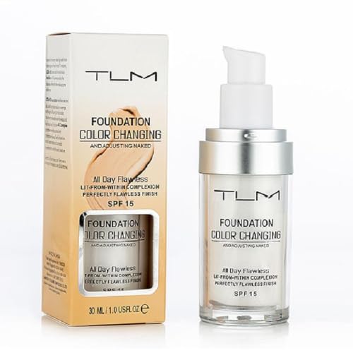 TLM Colour Changing Foundation - Flawless Coverage, Lightweight Formula, Adapts to Skin Tone, Hides Wrinkles & Lines, Hydrating & Long-Lasting, BB Cream Makeup Base Concealer Cover
