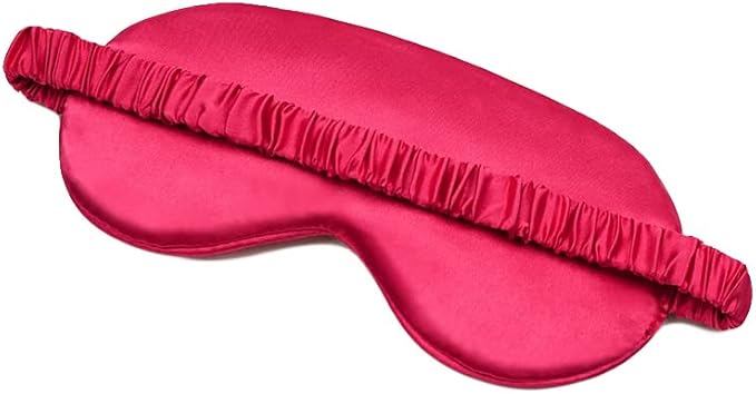 100% Natural Mulberry Soft Silk Sleep Mask, Light Blocking Eye Masks For Sleep, Night Blindfold Eye Mask Cover For Men And Women, Sleeping Night Mask For Travel (Red)