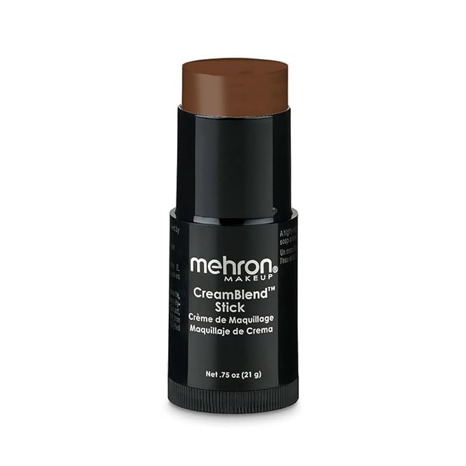 Mehron Makeup CreamBlend Stick - Foundation (.75 oz) (MEDIUM EBONY)