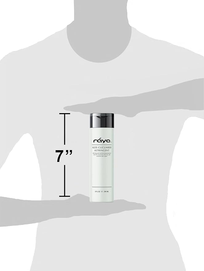 Raya Aloe Cucumber Astringent (202), Facial Toner for Dry and Sensitive Skin - Refreshing, Hydrating and Calming Formula, Gentle Pore Tightening Skincare, Cruelty, Paraben & Alcohol-Free, 8 fl oz
