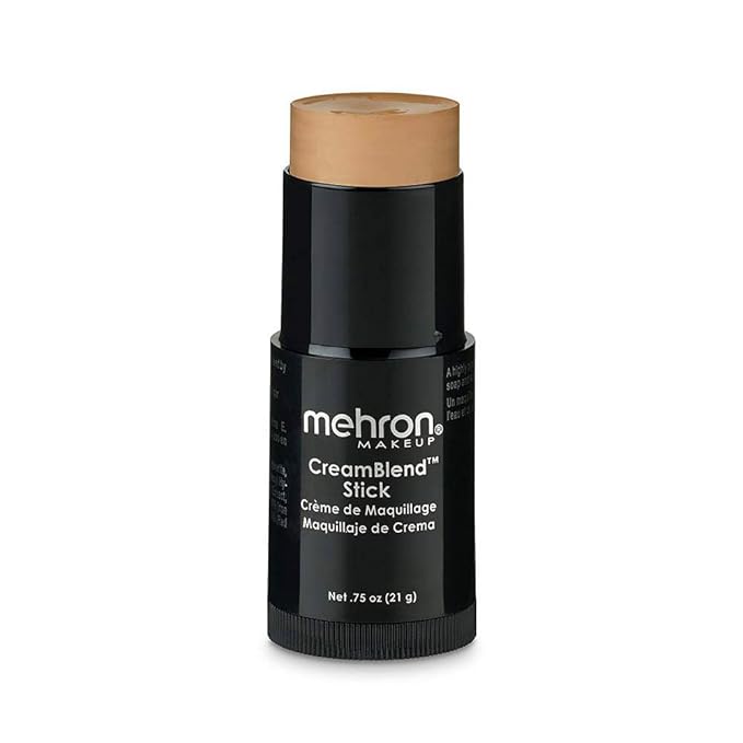 Mehron Makeup CreamBlend Stick | Face Paint, Body Paint, & Foundation Cream Makeup | Body Paint Stick Perfect for Halloween .75 oz (21 g) (Medium 0)