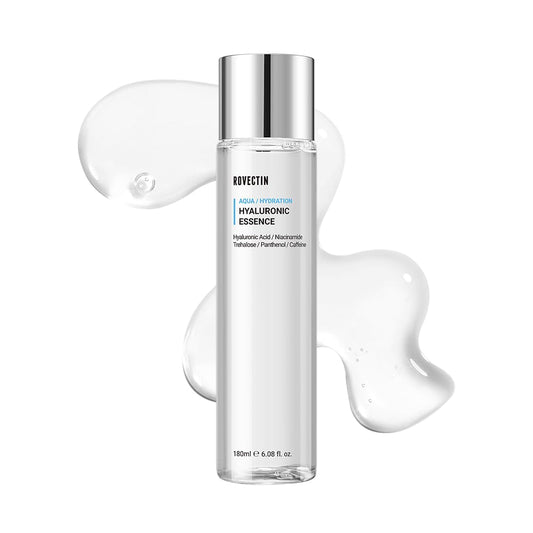 ROVECTIN Aqua Hyaluronic Essence (Activating Treatment Lotion) - 7 Layers Hyaluronic Acid Facial Toner with Niacinamide & Panthenol, Vegan Korean Skin Care (6.08 fl.oz)