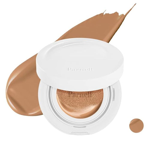 Parnell Cicamanu Serum Cushion - Moisturizing Foundation for Soothing, Coverage, Glass Skin and Lightweight for Sensitive and Dry Skin Pearl Skin (0.52 Fl Oz) (34N)