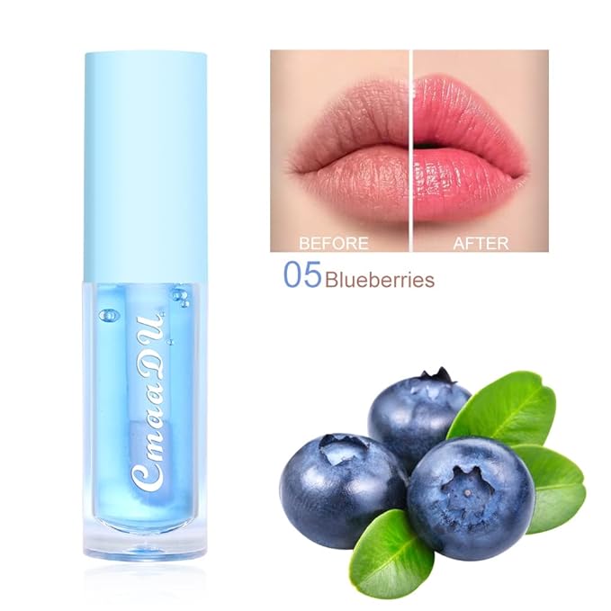 6Pcs Hydrating Lip Oil Set,Fruity Color Changing Lip Glaze Plumping Lip Glow Oil Transparent Moisturizing Tinted Lip Balm Long Lasting Nourishing Repairing for Dry Lip (A)