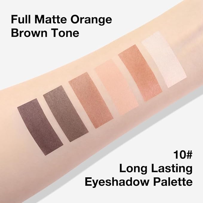 6 Colors Mini Nude Brown Neutral Eye Shadow Palette Makeup for Older Women, Matte Shimmer Eyeshadow Palette Highly Pigmented Waterproof, paleta de sombras de ojos, Vegan & Cruelty-free, 10