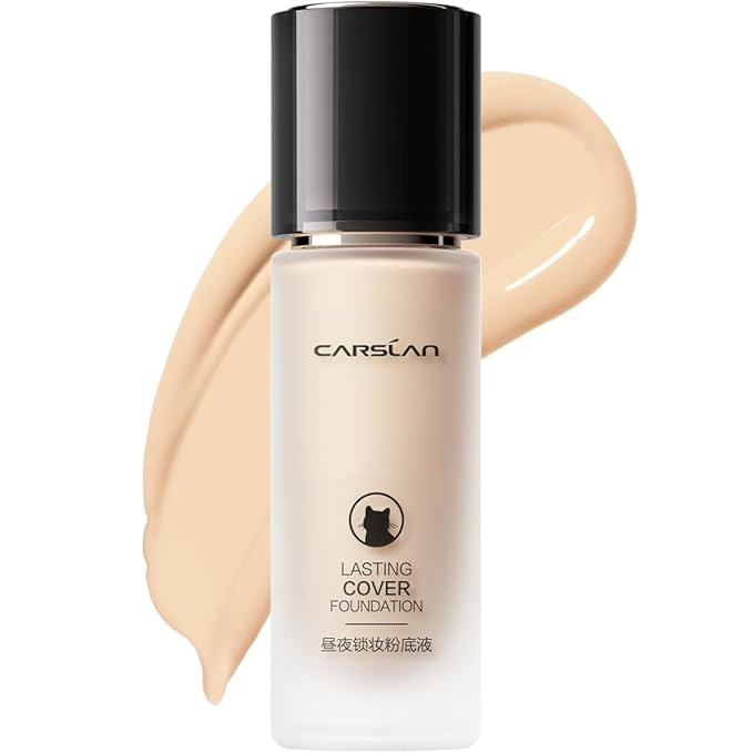 Lasting Cover Foundation, 24H Longlasting Full Coverage Matte Finish Face Makeup, Poreless, Lightweight, Waterproof, Oil Free Liquid Foundation, P01
