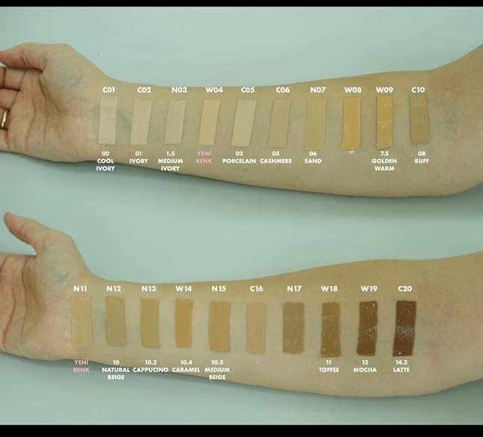 FARMASi Vfx Pro Foundation, Full Coverage Liquid Cream, Lightweight Long Lasting Coverage, Breathable Skin Moisturizer with Color True Matte Blending, Face Makeup, 1 fl. oz / 30 ml - Neutral Medium 15