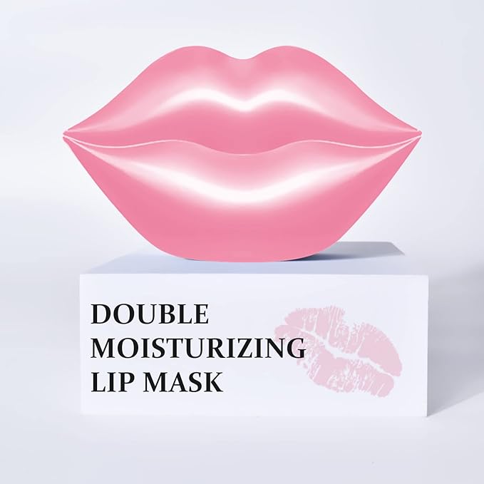 20Pcs Lip Mask,Pink Moisturizing Plumping Lip Masks Overnight,Pink Lip Mask Gel Treatment Lip Masks for Dry Lips Plump Lip Collagen Overnight Sleeping Lip Mask Pads Patches（Pink）