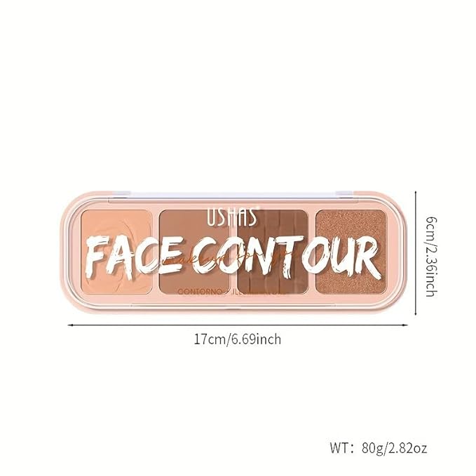 4 Colors Contour Palette, Face Contouring Highlighters Bronzer Powder Makeup Kit, Natural Contouring Makeup Kit for Beginner, All in one Makeup Contour Palettes (01, 1.02)