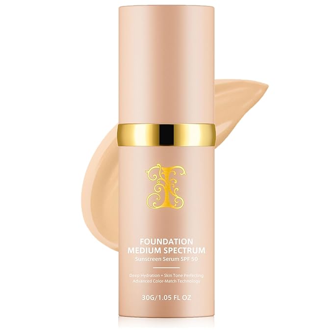 Foundation 4 in 1, SPF 50, Medium Coverage, Hydrating Color Changing Foundation Makeup Liquid, Long-lasting &Waterproof and Sweatproof, Neutral Finish, Suitable for All Skin Types