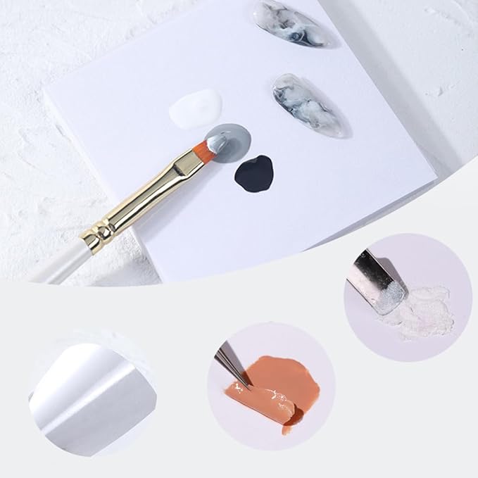 100Pcs Nail Art Polish Palette Paper Disposable Makeup Nail Gel Mixing Palette Papers Portable Waterproof Resin Nail Art Drawing Palette Tool Nail Supplies Home Salon