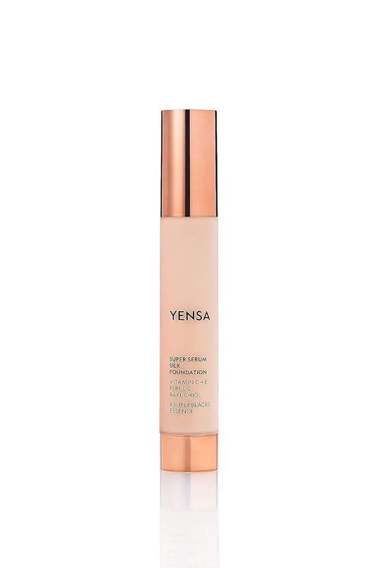 YENSA Super Silk Foundation - Full Coverage, Age-defying complex of Vitamin C, E, Ferulic, and Bakuchiol Oil (Light 2) 1.0 fl oz