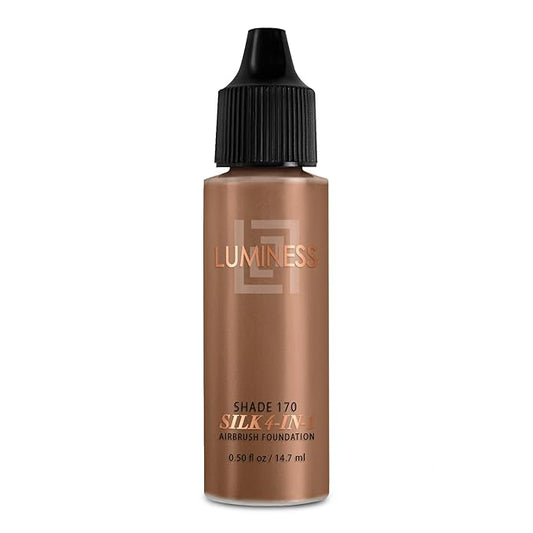 Luminess Air Silk 4-In-1 Airbrush Foundation- Foundation, Shade 170 (.5 Fl Oz) - Sheer to Medium Coverage - Anti-Aging Formula Hydrates and Moisturizes - Professional Makeup Kit for Cordless Air Brush