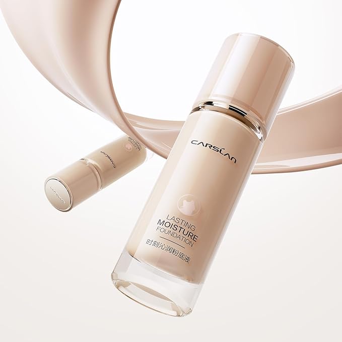 Lasting Moisture Foundation, 24H Longlasting Medium Coverage Dewy Finish Face Makeup, Poreless, Lightweight, Hydrating Liquid Foundation For Dry Skin, M02