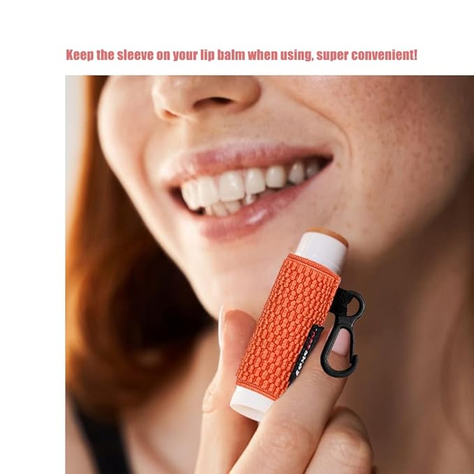 3PCS Lip Balm Holder Sleeves Keychain Lipstick Sleeves Lip Gloss Holder Keychain Chapstick Elastic Sleeves