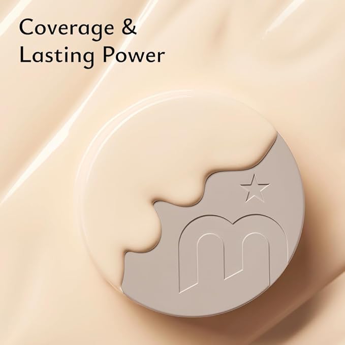 MOONSHOT KOREA Matte Fit Cushion Foundation Full Coverage Matte Finish, Breathable Makeup for Face, Long Lasting, Lightweight K-BEAUTY (21C Cosmic Peach, Matte Fit Cushion)