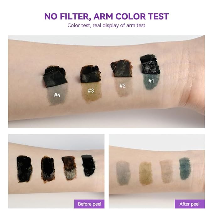 2Pcs Peel Off Eyebrow Tint Gel - Waterproof & Sweatproof All-Day Wear, Transfer-Resistant Tattoo Effect, All Skin Types + Mother’s Day Gift Set, 01#Black