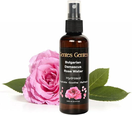 100% Pure Bulgarian Damascus Rose Water Hydrosol – Luxury Facial Toner for Hydration & Radiant Skin, Body Mist & Pillow Spray | Natural Skincare | 3.4 fl oz