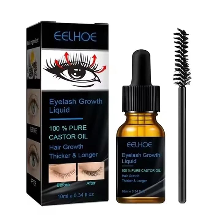 Eyelash Growth Serum, Pure Castor Oil, 0.34 fl oz with Applicator