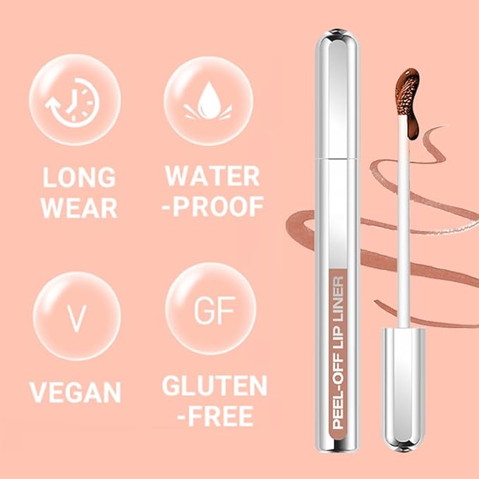 3 Colors Peel Off Lip Liner Stain Kit, Long Wear Matte Lip Tint Stain Set with Tweezer for Women, Waterproof Transfer Proof Highly Pigmented Peel Off Liquid Lipstick for All Skin Types (#3,4,5)