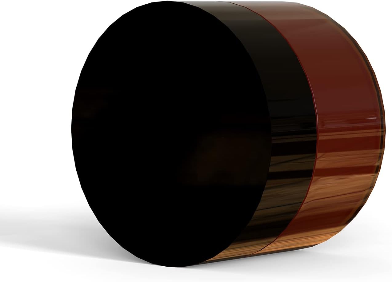 4 oz Amber Plastic Cosmetic Jars Leak Proof Container with Black Lid for Cream, Lotion, Powder, ointment, Beauty Products etc, 6 Pcs.