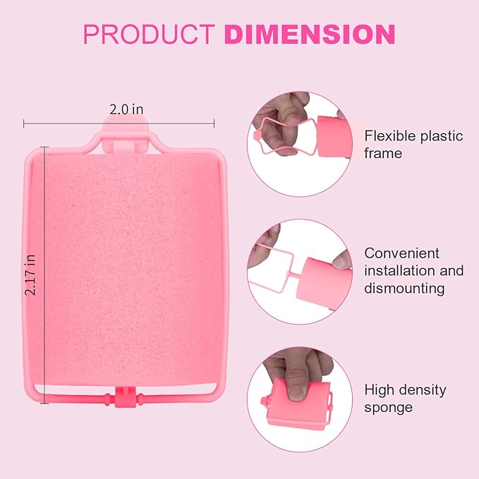 24 Pieces Foam Sponge Hair Rollers - Soft Sleeping Hair Curlers for Hair Styling (2inch, Pink)