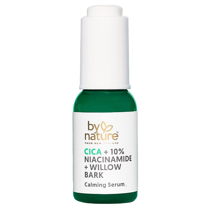By Nature Calming Face Serum - Cica+10% Niacinamide+Willow Bark - Purifying Facial Serum with Cica Plant Extract & Texture Enhancing Niacinamide - Skincare from New Zealand - 1 fl. Oz