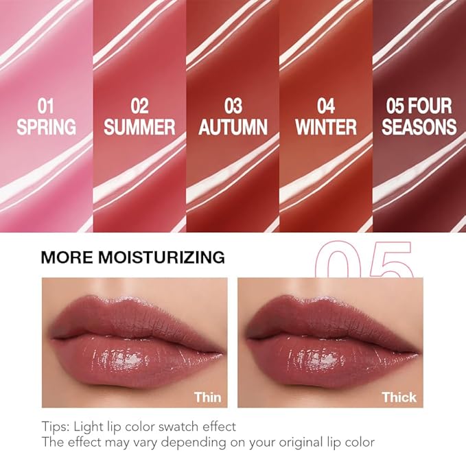 1Pcs Tinted Lip Balm Moisturizing Lipstick – Deep Rose Colored Bean Paste Sheer Hydrating Lip Color for Dry Lips Nourishing Lip Balm for All Women with a Subtle Natural Scent (S05 Four Seasons)
