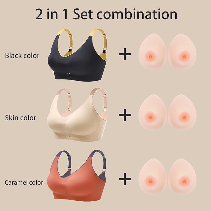 2 In 1 Silicone Breast Forms Pocket Bra Fake Boobs Fake breasts Silicone Breastplate