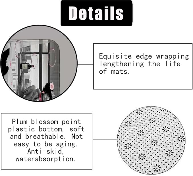 4PCS Sexy Black Girl Shower Curtain Set, Romantic Pink Floral High Heels Bubble Red Wine Afro Lady African American Woman Inspirational Quotes Bathroom Decor, Non-Slip Bath Rugs, Get Naked