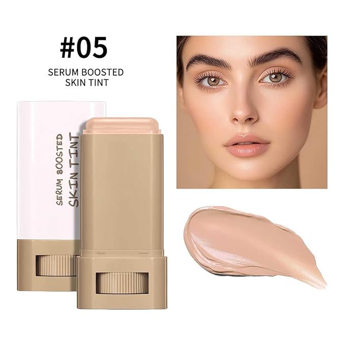 Beauty Balm Serum Boosted Skin Tint – Hydrating Tinted Moisturizer, Lightweight Solid Tinted Foundation Stick for Flawless, Sheer to Medium Coverage, Radiant & Dewy Finish, All-Day Wear (5#, 1)