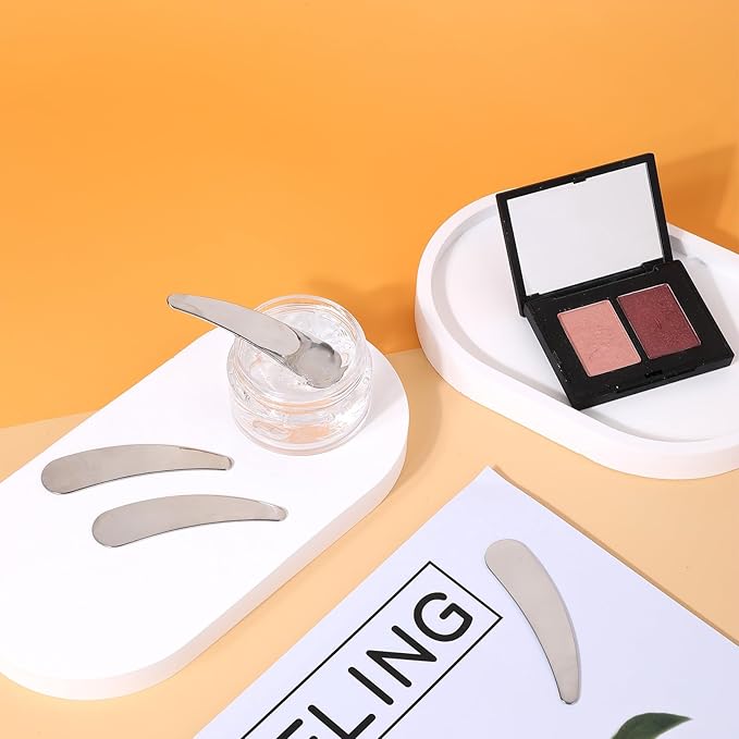 2Pcs Mini Metal Cosmetic Spatulas, Skincare SpatulaMixing and Sampling Makeup Beauty Tools for Skin Care Creams, Eye Cream, Essences Beauty Accessories(4PCS)