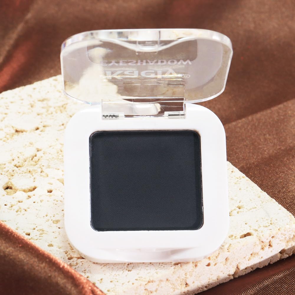 Matte Single Eye Shadow Palette Makeup, Matte Black Monochrome Eyeshadow For Old Women, Mini Pressed Monochrome Pigmented Waterproof Sombras Para Ojos,Vegan, Talc, Paraben&Cruelty Free, 07
