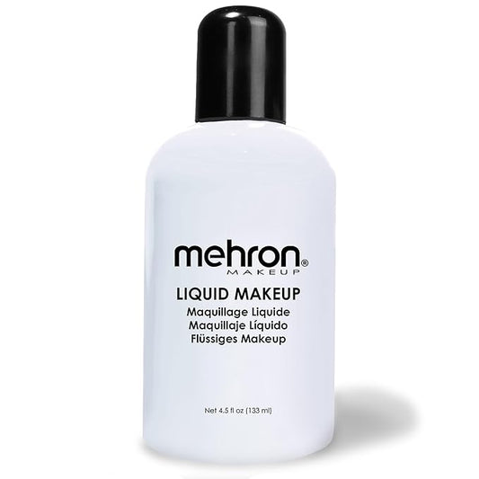 Mehron Makeup Liquid Makeup | Face Paint and Body Paint Perfect for Halloween, Cosplay I Air Brush Compatible 4.5 oz (133 ml) (MOONLIGHT WHITE)