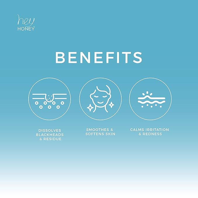 Hey Honey Skincare Be Clear - Acne Control Deep Pores Cleansing Gel | Propolis, Green Tea Oil, Camellia | Exfoliates, Unclogs Pores, Balances Oil Production | Fast Acting & Long Lasting | 2.7 Oz