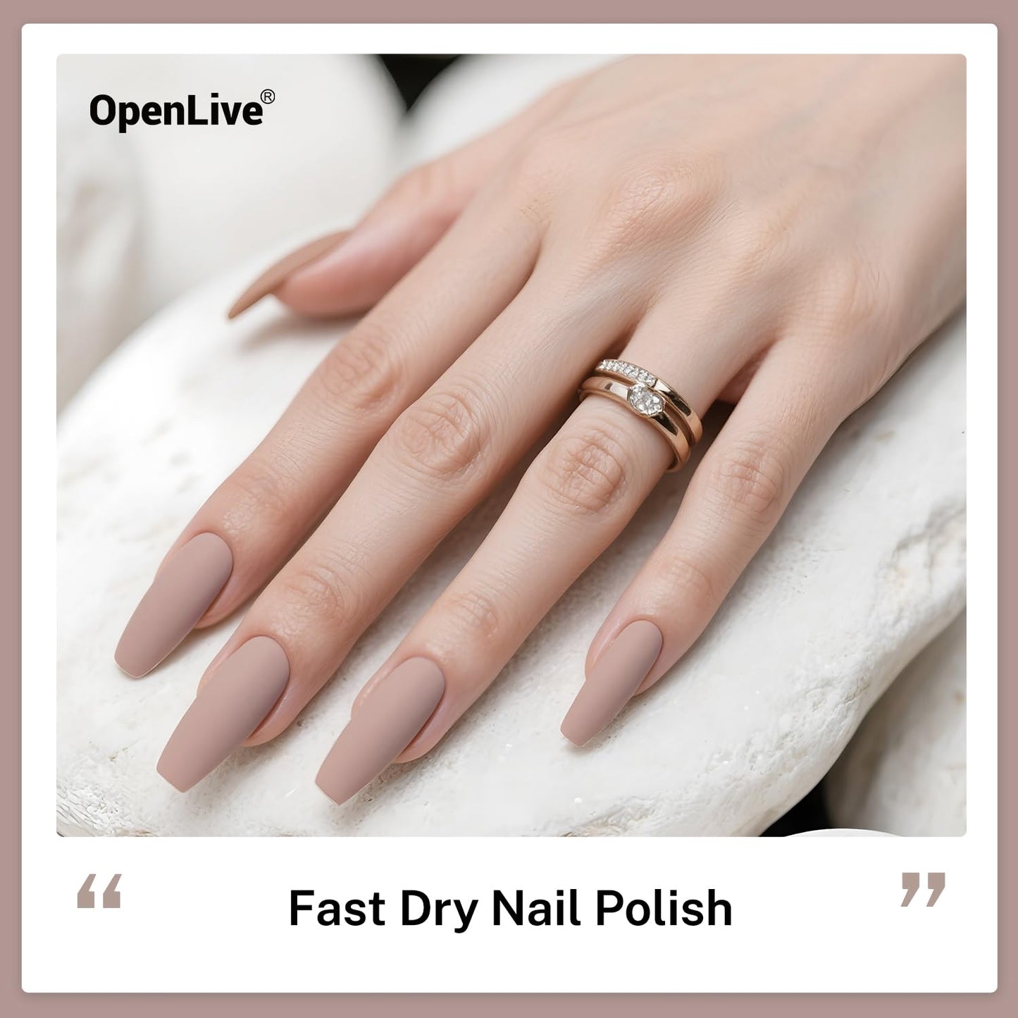 16.5ml Light Brown Nail Polish Large Volume Quick Dry Nail Polish, Long Lasting Shine, Fingernail Toenail Nail Art DIY Home Travel Nail Art Gift