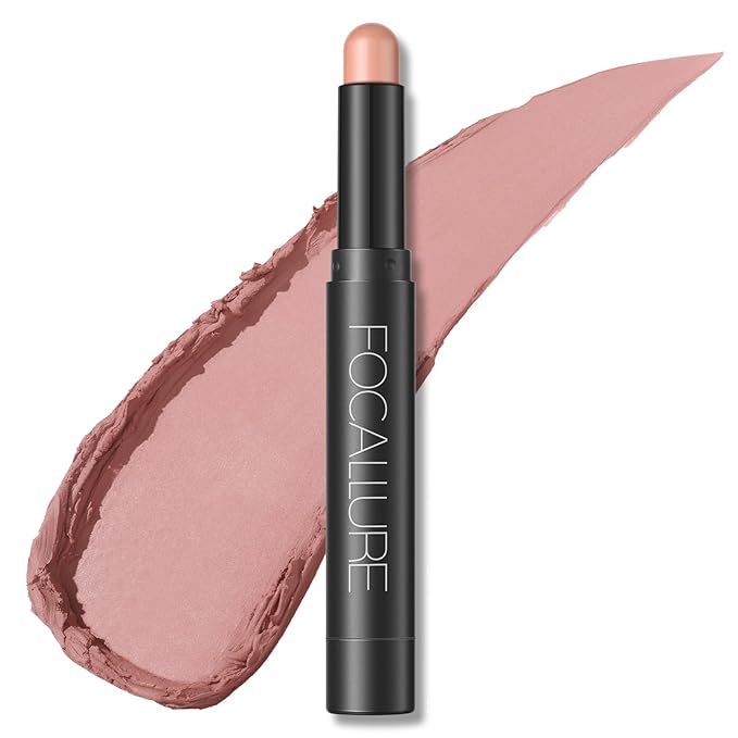 FOCALLURE Shimmer and Matte Cream Eyeshadow Stick,Smooth Brilliant Eye Brightener Pencil for Women,Long Lasting Waterproof Eye Shadow and Liners Makeup,SOFT PINK